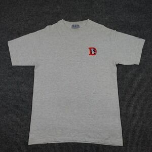 Vintage Denver Broncos Shirt Mens Large Gray NFL Football Helmet The Game 90s